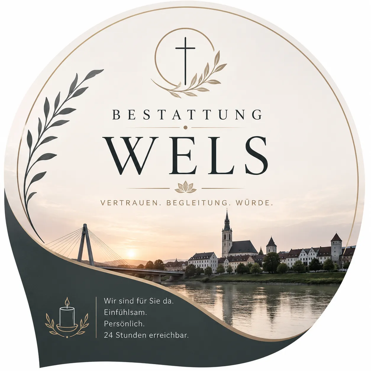 Bestattung Wels mit Stadtansicht