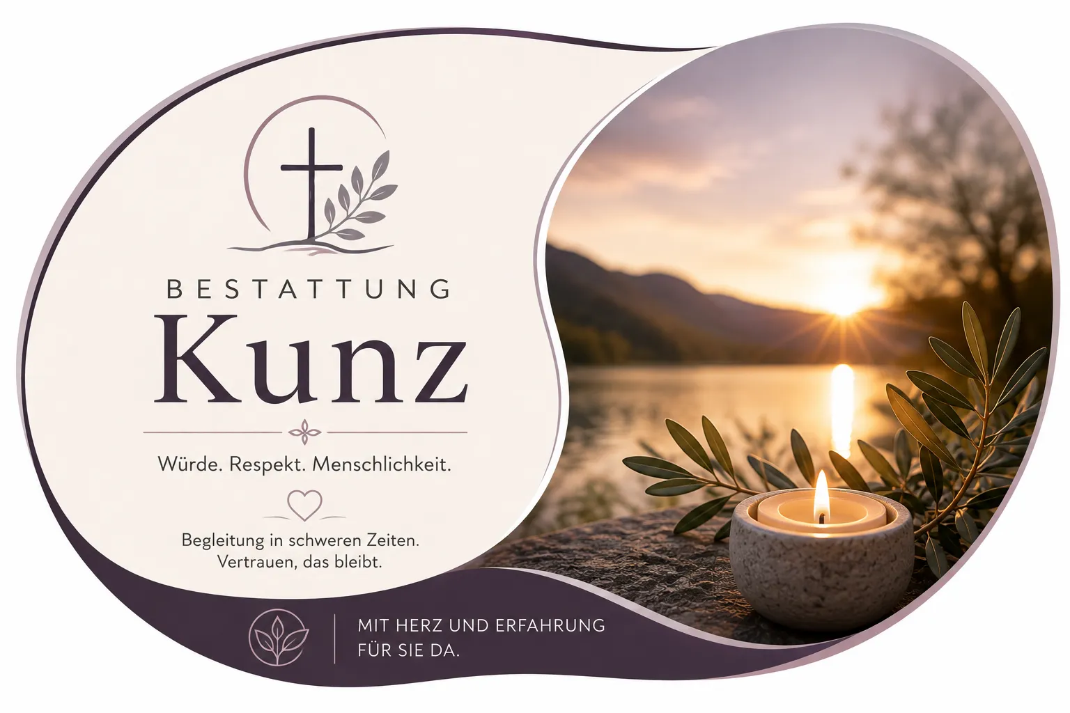 Bestattung Kunz mit Kerze und Seeufer