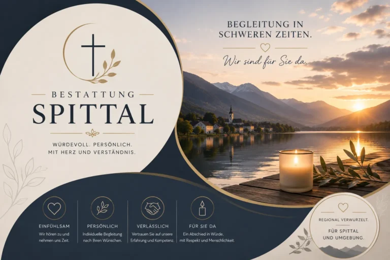 Bestattung Spittal mit Kerze und Bergsee