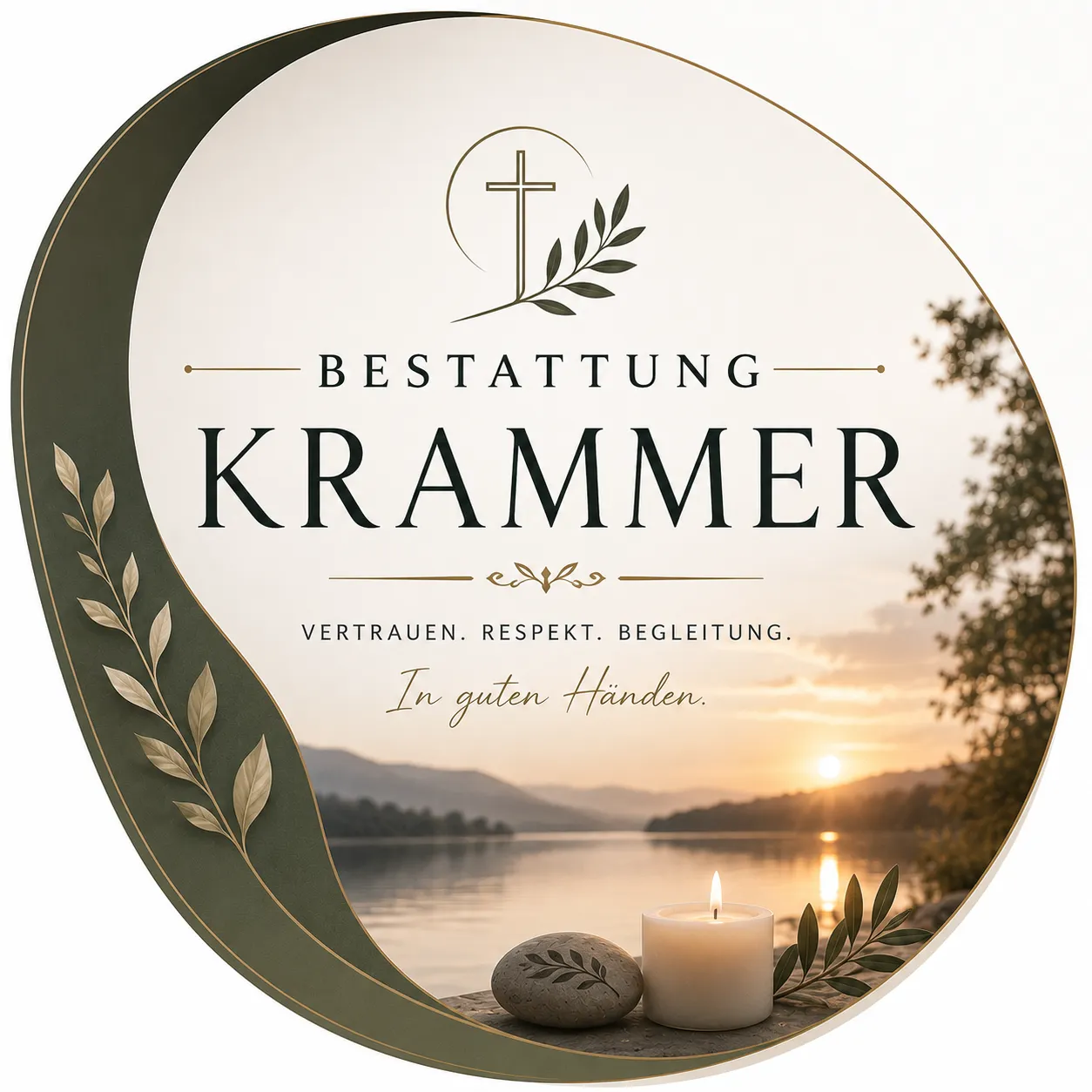 Bestattung Krammer Logo mit Kreuz und See