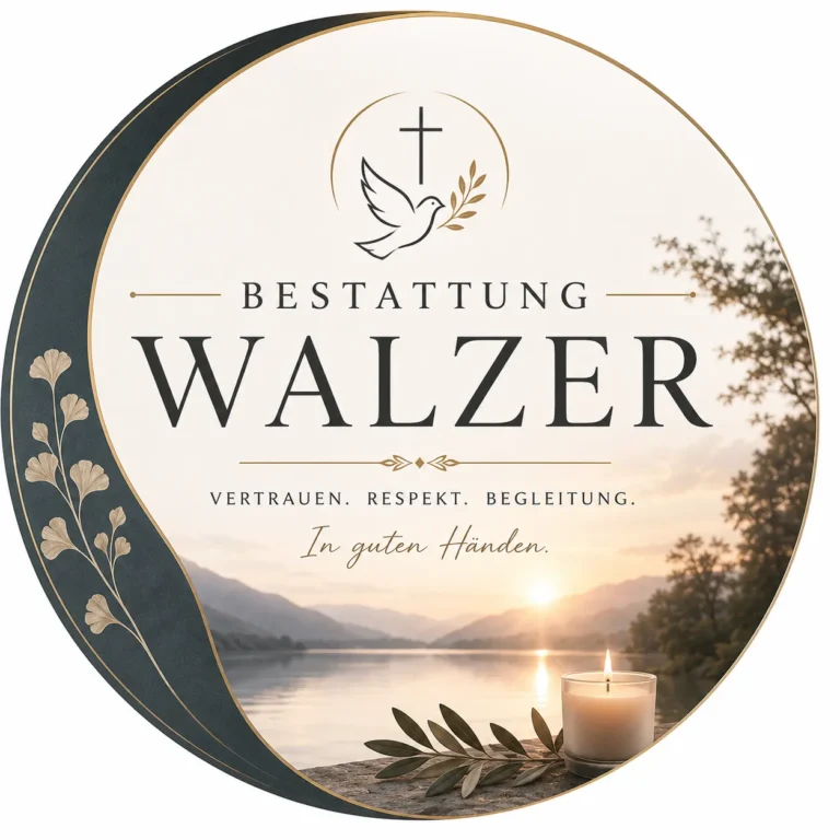 Bestattung Walzer Logo mit Taube und See