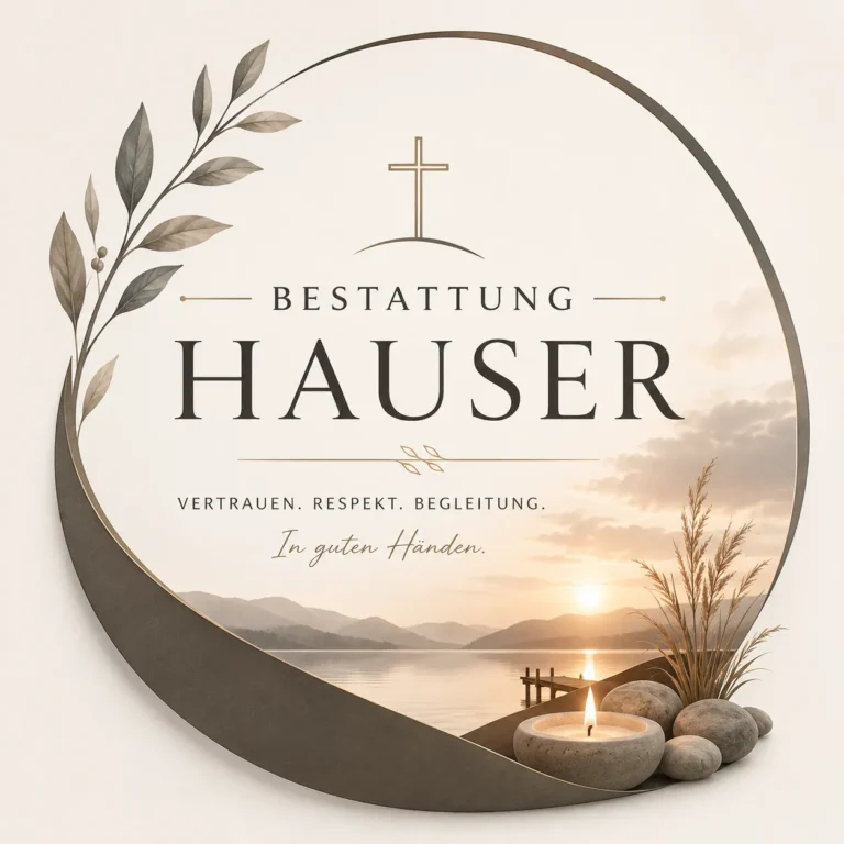 Bestattung Hauser Logo mit Kreuz und See