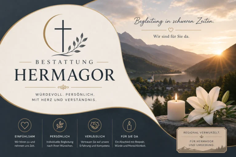 Bestattung Hermagor mit Berglandschaft und Kerze