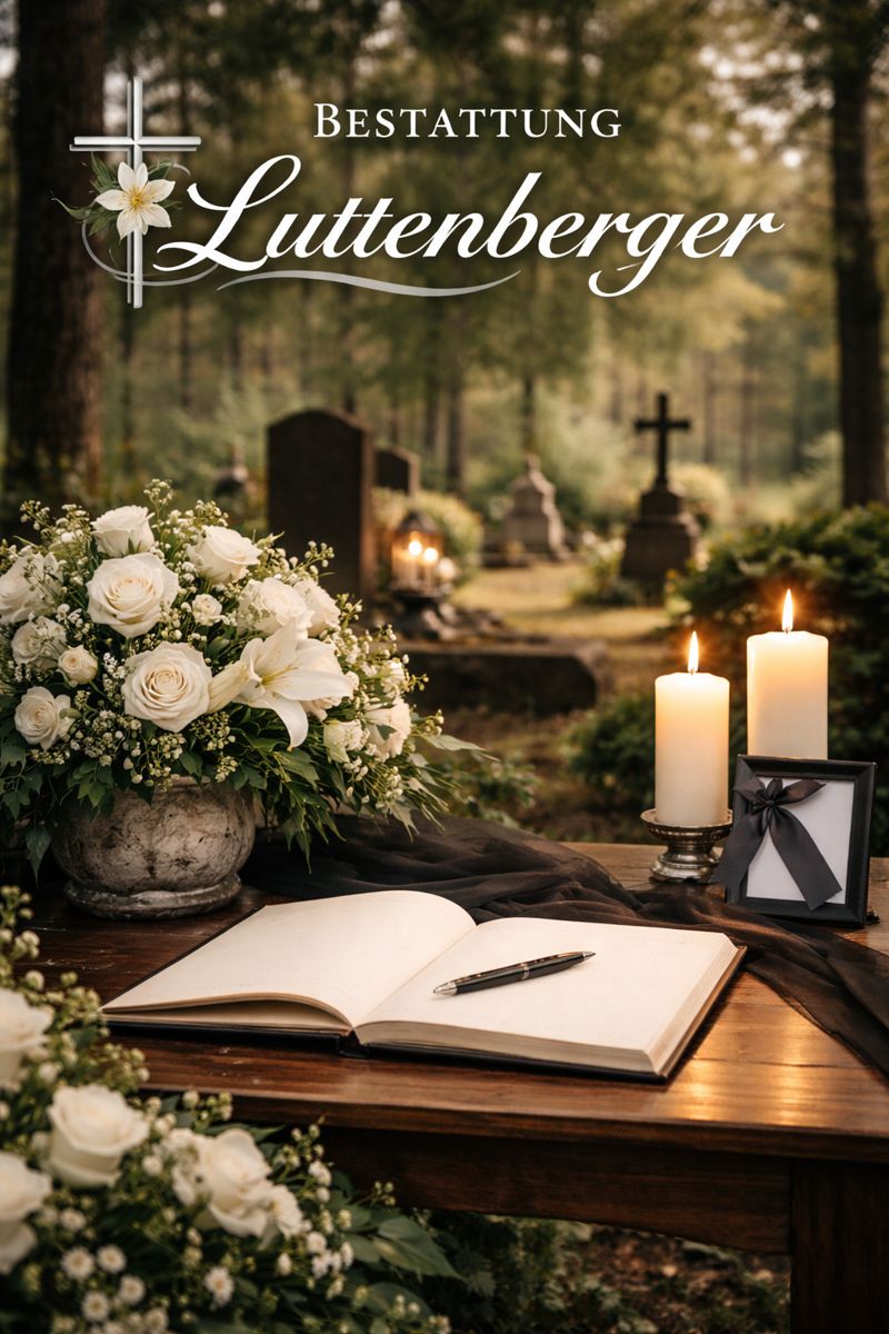 Waldfriedhof mit Kondolenzbuch bei Bestattung Luttenberger in ruhiger Natur
