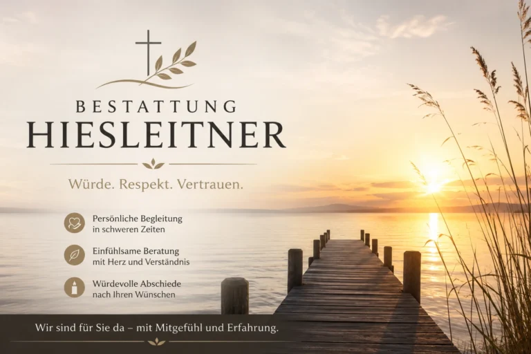 Bestattung Hiesleitner : Bestatter in Herzogenburg und Umgebung 1 Bestattung Hiesleitner mit See und Steg bei Sonnenuntergang