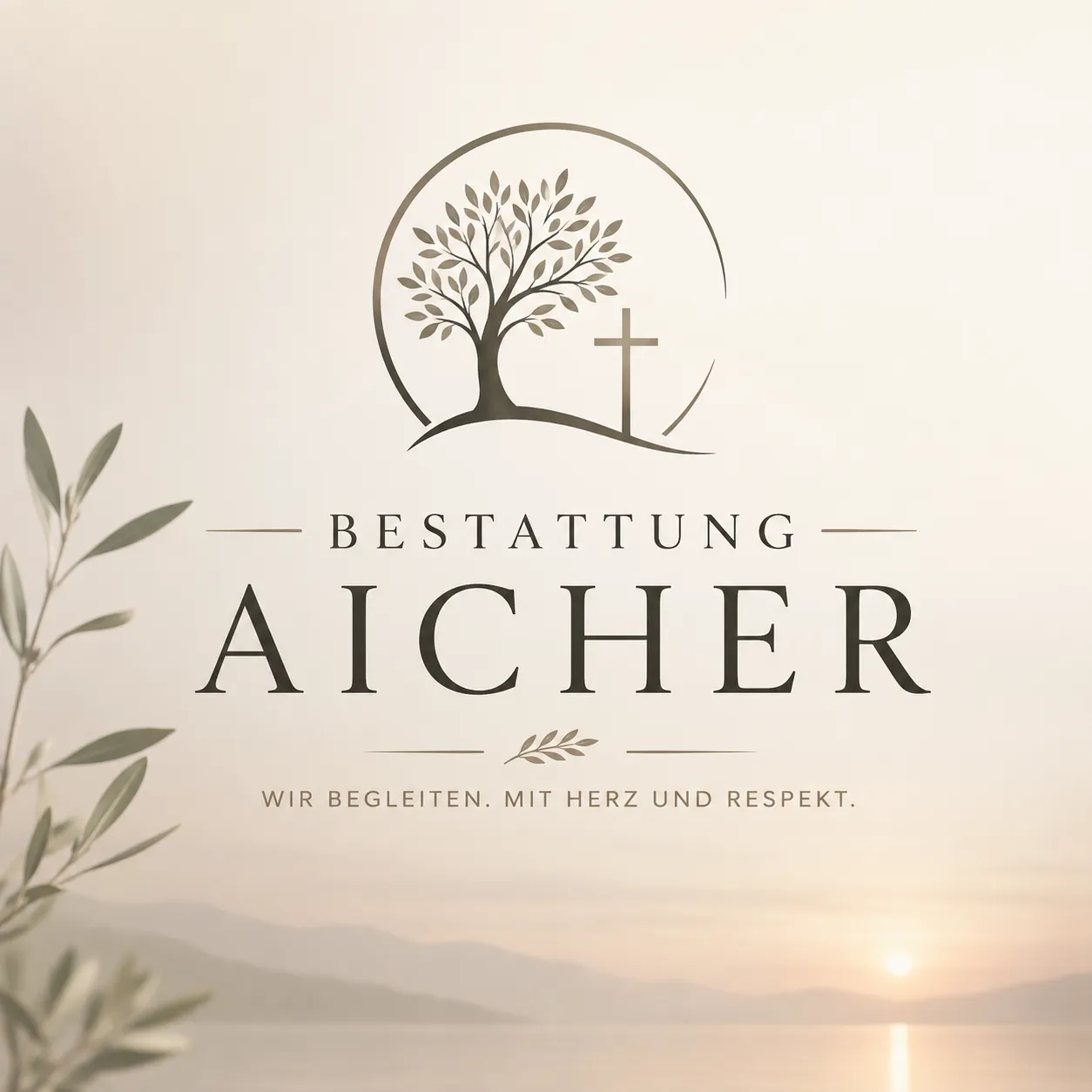 Bestattung Aicher mit Baum und Kreuz