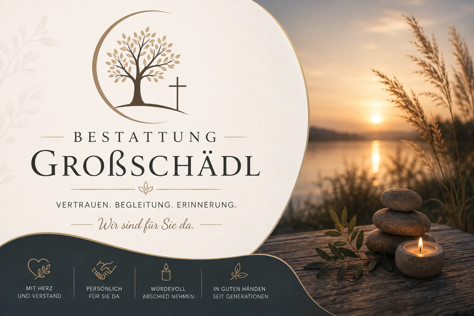 Bestattung Großschädl mit Baum und Kerze
