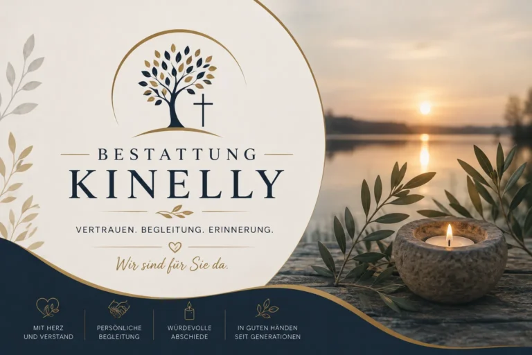 Bestattung Kinelly mit Baum, Kreuz und Kerzenlicht