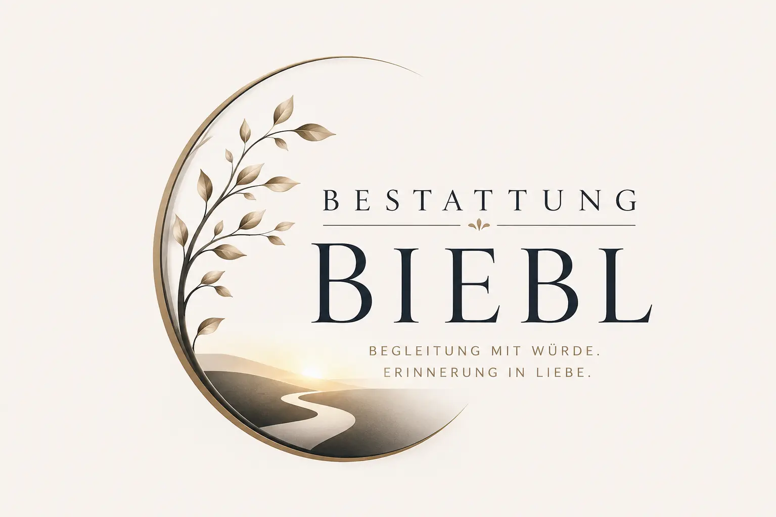 Bestattung BIEBL Logo mit Baum und Lebensweg