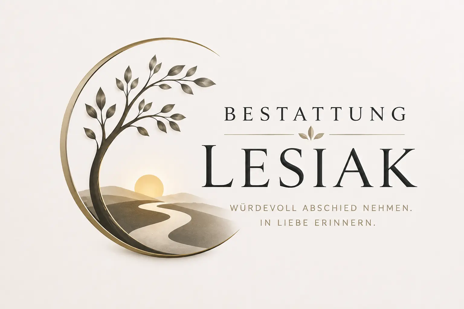 Bestattung Lesiak Logo mit Baum und Lebensweg