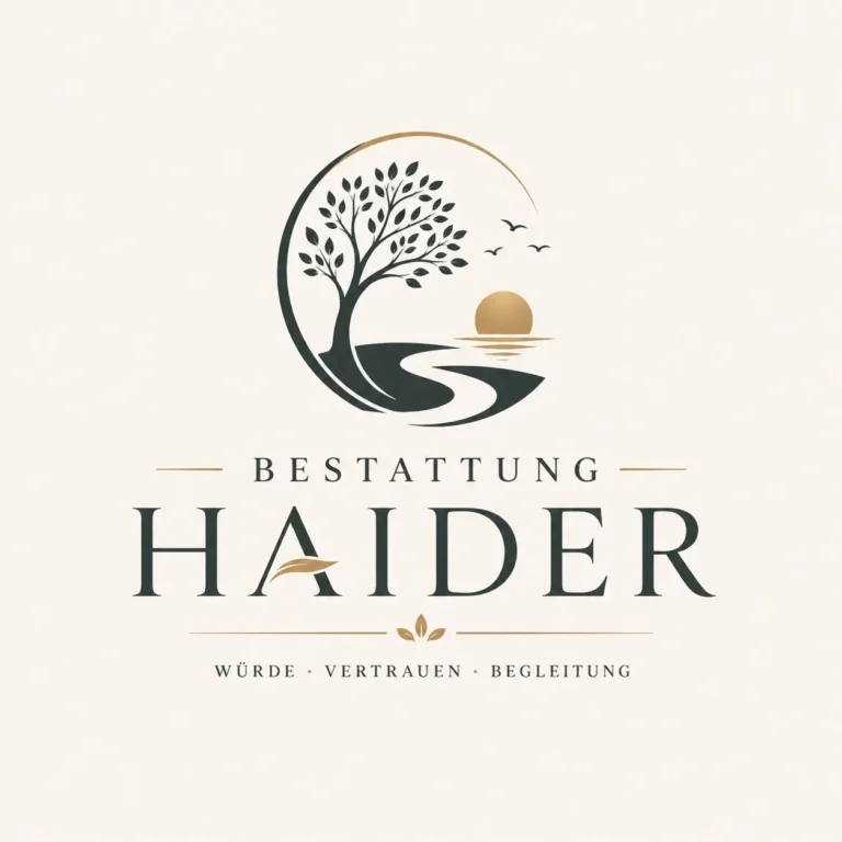 Bestattung Haider Logo mit Baum, Weg und Sonnenmotiv