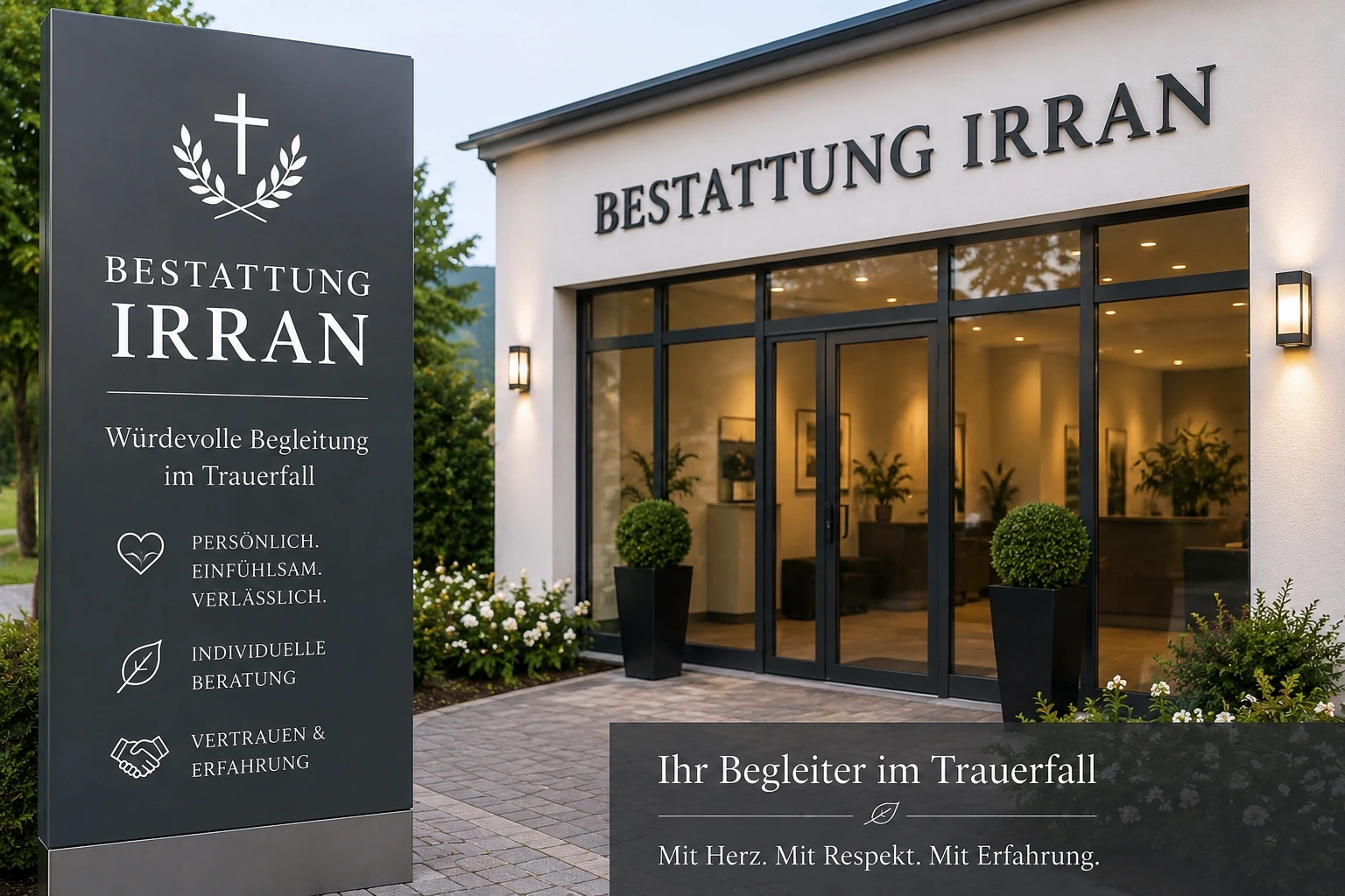 Bestattung Irran - modernes Bestattungsunternehmen mit persönlicher Trauerbegleitung