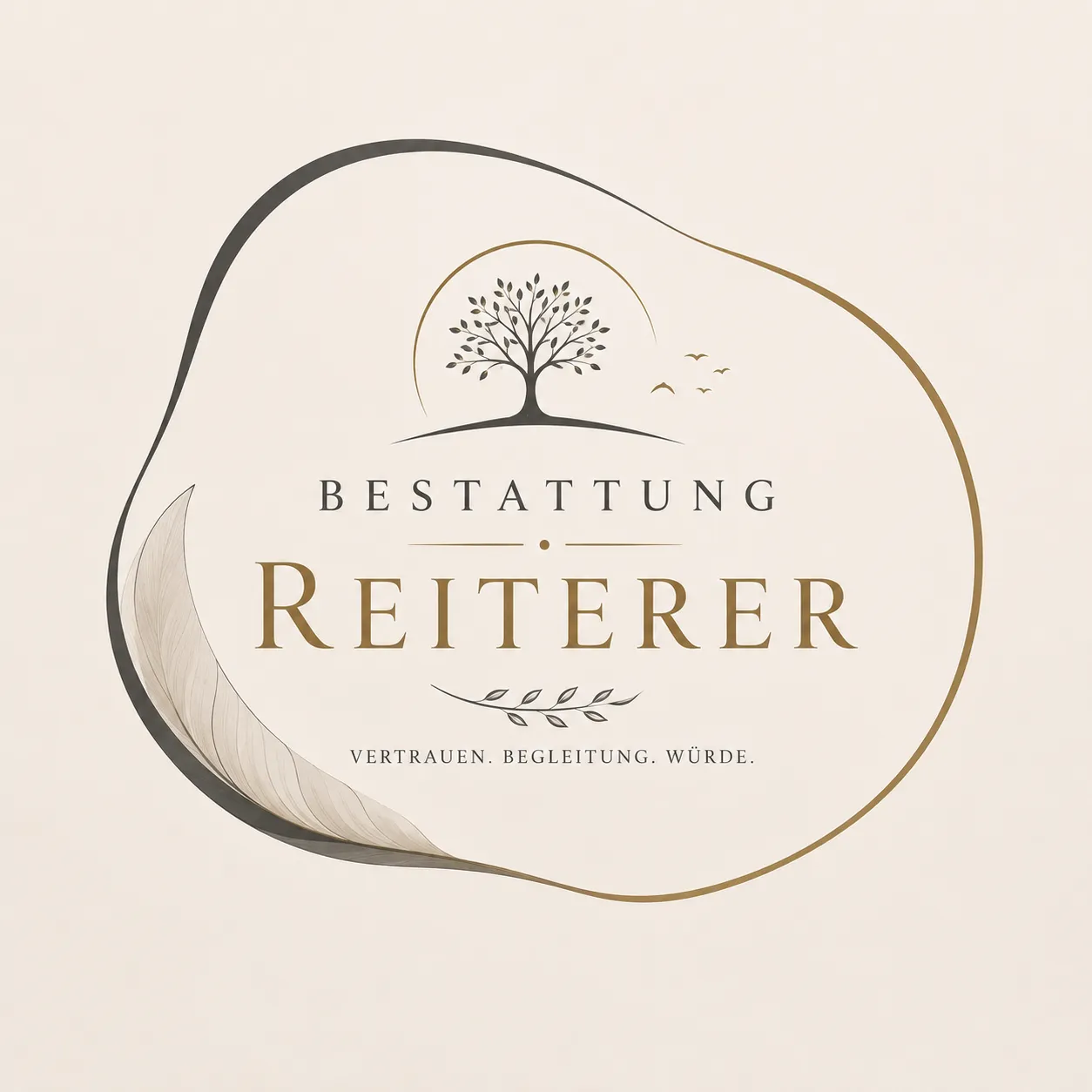 Bestattung Reiterer mit Lebensbaum und Feder