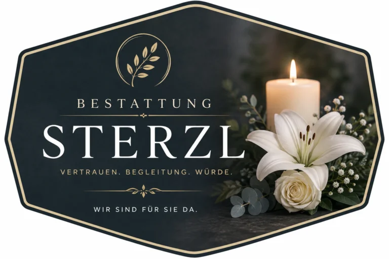Bestattung Sterzl mit Kerze und weißen Blumen