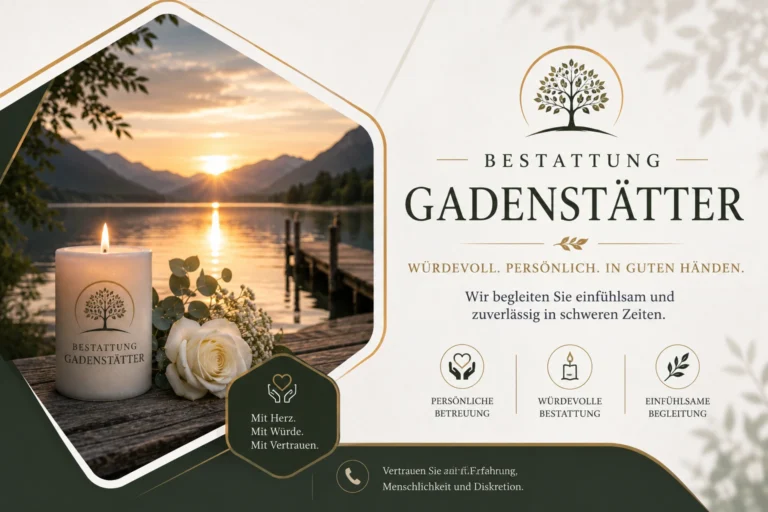 Bestattung Gadenstätter mit Kerze und weißer Rose