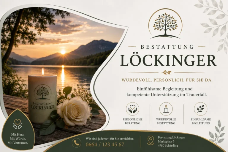 Bestattung Löckinger mit Kerze und Rose am See