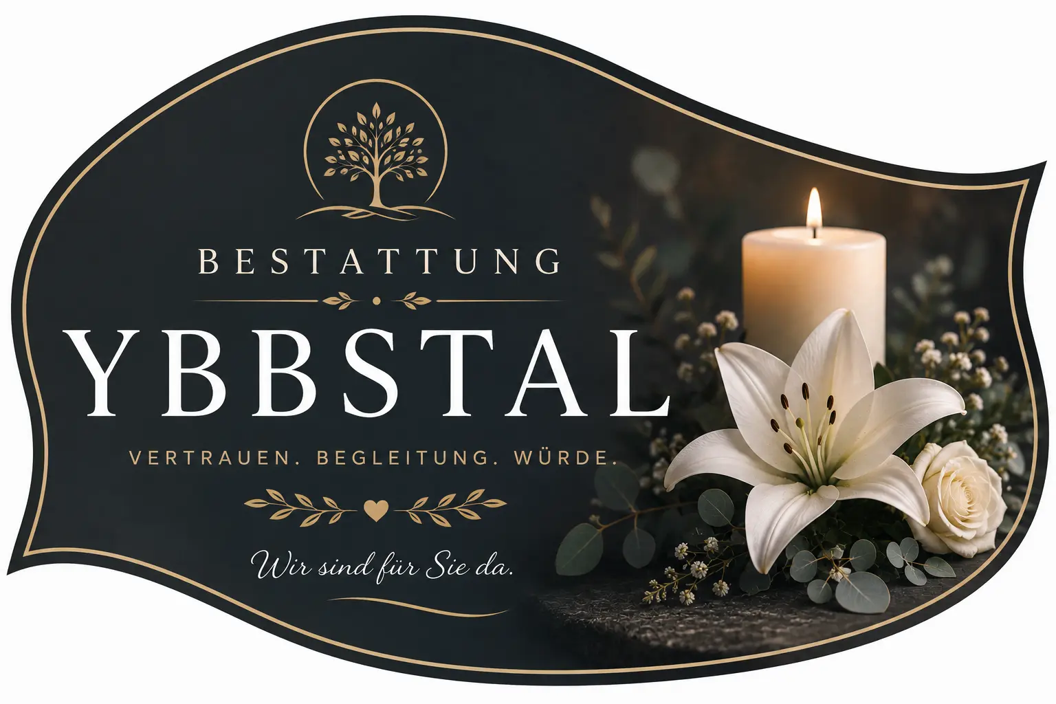 Bestattung Ybbstal mit Kerze und weißen Blumen