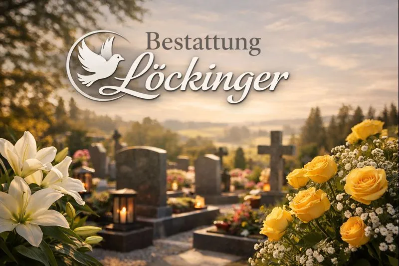 Ruhiger Friedhof mit Blumen und Grabsteinen : würdevolle Bestattung von Bestattung Löckinger
