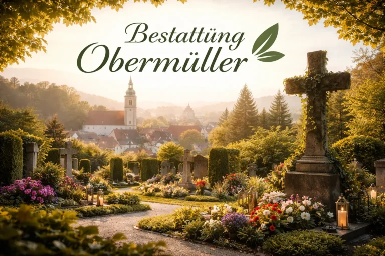 Bestattung Obermüller Freistadt : Friedhof mit Grabsteinen und Kirche in Oberösterreich