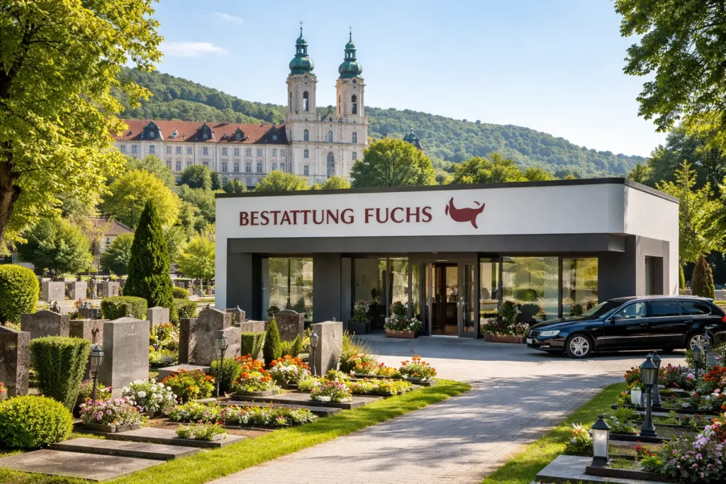 Bestattung Fuchs Klosterneuburg - Friedhof mit Grabsteinen und Blumen