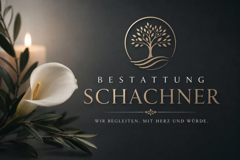 Bestattung Schachner mit Calla-Blume, Kerze und Olivenzweig