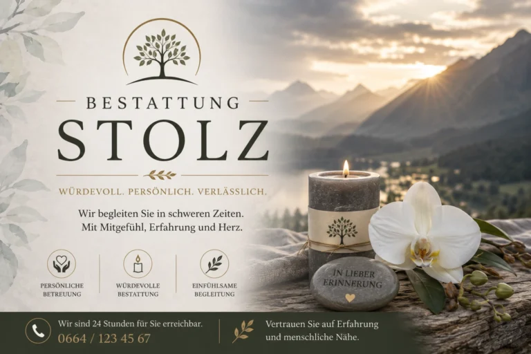 Bestattung Stolz mit Kerze und Orchidee
