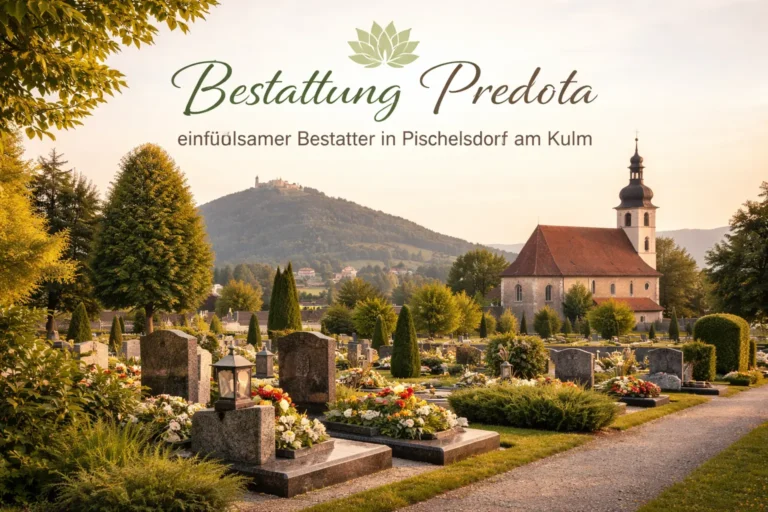 Bestattung Predota Friedhof in Pischelsdorf am Kulm mit Kirche und Grabstätten