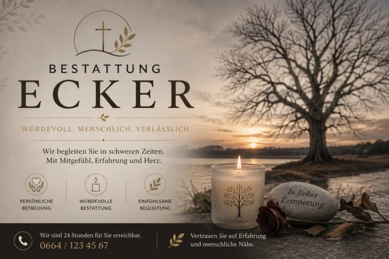 Bestattung Ecker mit kahlem Baum und ruhiger Landschaft