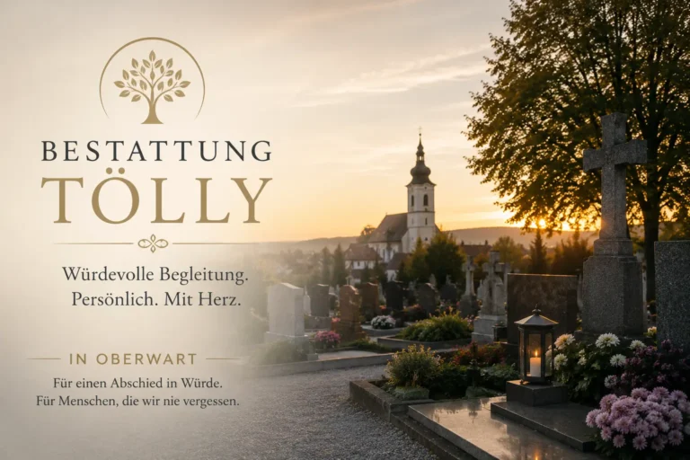 Bestattung Tölly Oberwart : Würdevoller Abschied, Parte & Sterbefälle im Burgenland 4 Bestattung Tölly Oberwart - Friedhof, Grabsteine, Kerzenlicht und Kirche bei Sonnenuntergang