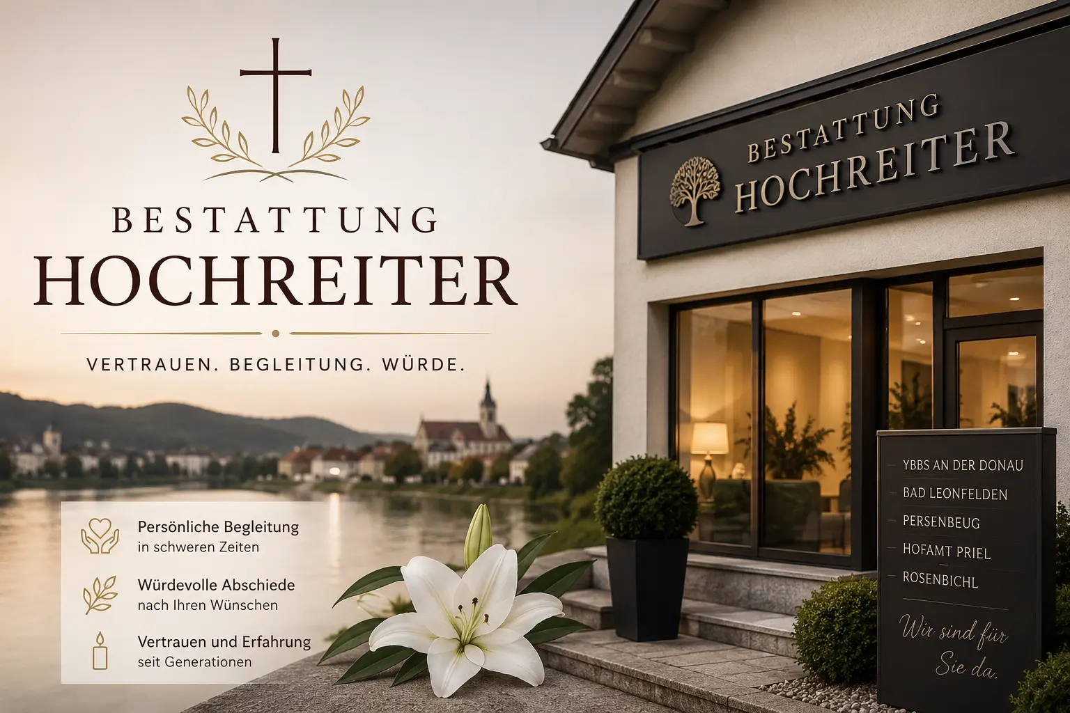 Bestattung Hochreiter mit modernem Bestattungsinstitut und würdevoller Trauerbegleitung