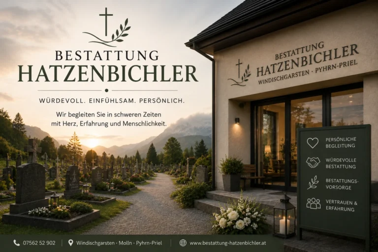 Bestattung Hatzenbichler : Rat und Hilfe im Trauerfall im Steyrtal und Pyhrn Priel 1 Bestattung Hatzenbichler mit modernem Bestattungsinstitut und Friedhof