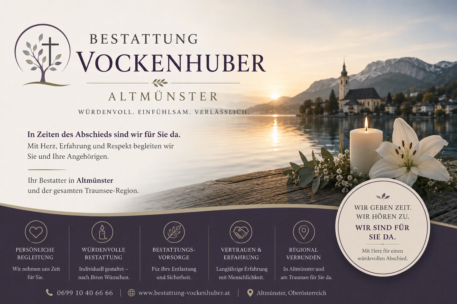 Bestattung Vockenhuber in Altmünster am Traunsee - würdevolle Trauerbegleitung